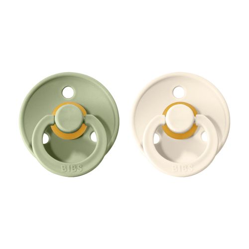 BIBS Colour dudlíky z přírodního kaučuku vel. 2, ivory / sage