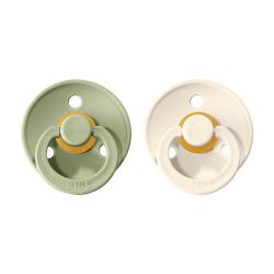 BIBS Colour dudlíky z přírodního kaučuku vel. 3, sage / ivory