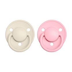 BIBS De Lux dudlíky z přírodního kaučuku vel. 2, baby pink / ivory