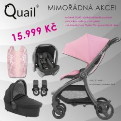 Kočárek BabyStyle Egg Quail 2019 korba + adaptéry + autosedačka, Strictly Pink/ Pink