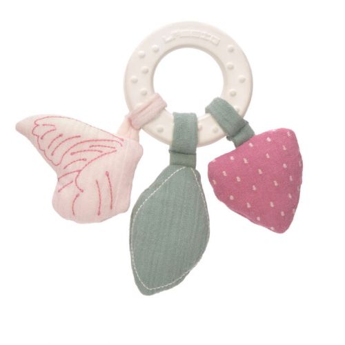 Lässig Kousátko Teether Ring Natural Rubber butterfly