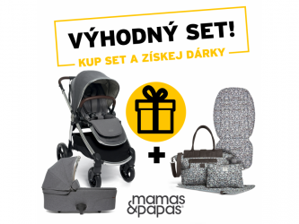 Kočárek Mamas & Papas Ocarro + korbička Grey Mist + dárek