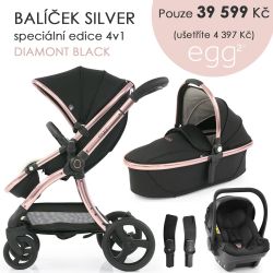 Kočárek BabyStyle Egg2 set 4 v 1 - Diamond Black 2021
