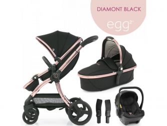 Kočárek BabyStyle Egg2 set 4 v 1 - Diamond Black 2021