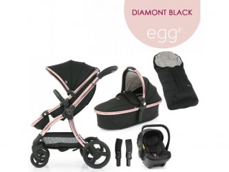 Kočárek BabyStyle Egg2 set 6 v 1 - Diamond Black 2021