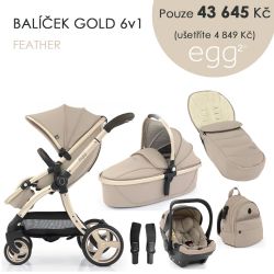 Kočárek BabyStyle Egg2 set 6 v 1 - Feather 2021