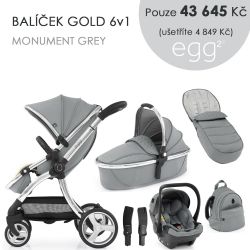 Kočárek BabyStyle Egg2 set 6 v 1 - Monument Grey 2021