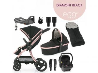 Kočárek BabyStyle Egg2 set 9 v 1 - Diamond Black 2021