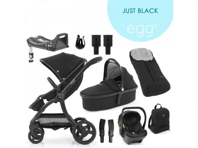 Kočárek BabyStyle Egg2 set 9 v 1 Just Black 2022