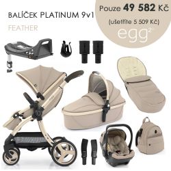 Kočárek BabyStyle Egg2 set 9 v 1 - Feather 2021