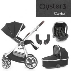 Kočárek BabyStyle Oyster 3 základní set 4 v 1 - Caviar 2021