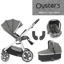 Kočárek BabyStyle Oyster 3 základní set 4 v 1 - Mercury / Mirror 2021