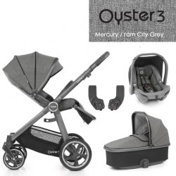 Kočárek BabyStyle Oyster 3 základní set 4 v 1 - Mercury / City Grey 2022