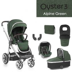 Kočárek BabyStyle Oyster 3 luxusní set 6 v 1 - Alpine Green 2021