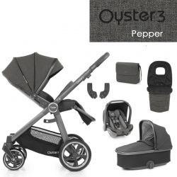 Kočárek BabyStyle Oyster 3 luxusní set 6 v 1 - Pepper 2021