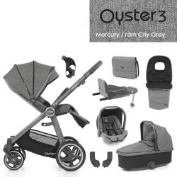 Kočárek BabyStyle Oyster 3 nejlepší set 8 v 1 - Mercury / City Grey 2022