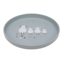 Lassig Plate PP/Cellulose Tiny Farmer Sheep/Goose blue