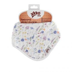 XKKO BMB Bambusový dětský slintáček/šátek - Digi Blue Wildflowers