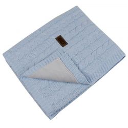 EKO PLE-41 deka z pleteniny klasy + kožešina BLUE