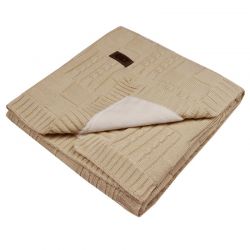 EKO PLE-76 Deka z pleteniny s kožešinovou podšívkou Beige