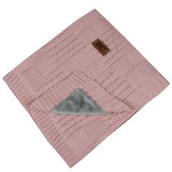 EKO PLE-76 Deka z pleteniny s kožešinovou podšívkou Růžová