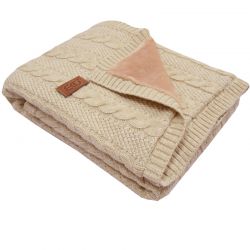 EKO PLE-41 deka z pleteniny klasy + kožešina BEIGE