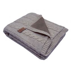 EKO PLE-41 deka z pleteniny klasy + kožešina GREY