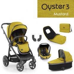 Kočárek BabyStyle Oyster3 luxusní set 6 v 1 - Mustard 2023