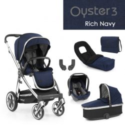 Kočárek BabyStyle Oyster3 luxusní set 6 v 1 - Rich Navy 2022