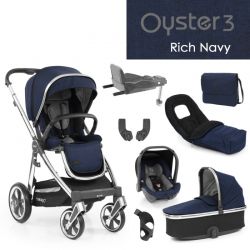Kočárek BabyStyle Oyster3 nejlepší set 8 v 1 - Rich Navy 2022