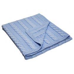 EKO PLE-27 Deka bavlňený úplet se vzorem "klasy" BLUE