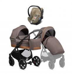 Kočárek Noordi Sole.Go Dark Brown + autosedačka Cybex Aton 5