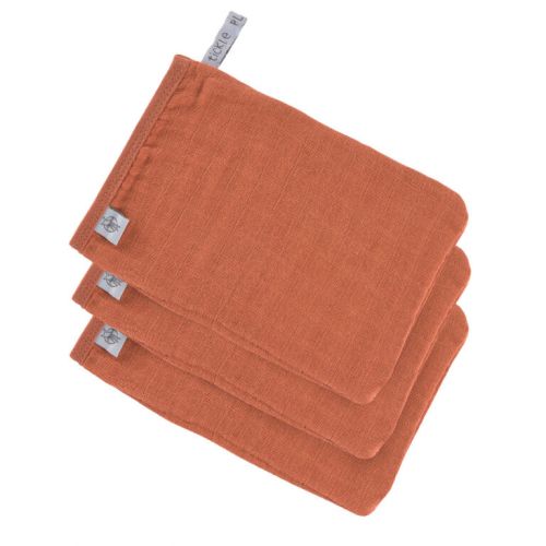 Lässig Muslin Wash Glove Set 3 pcs rust