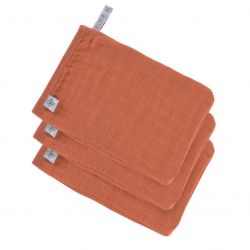 Lässig Žínky Muslin Wash Glove Set 3 pcs rust