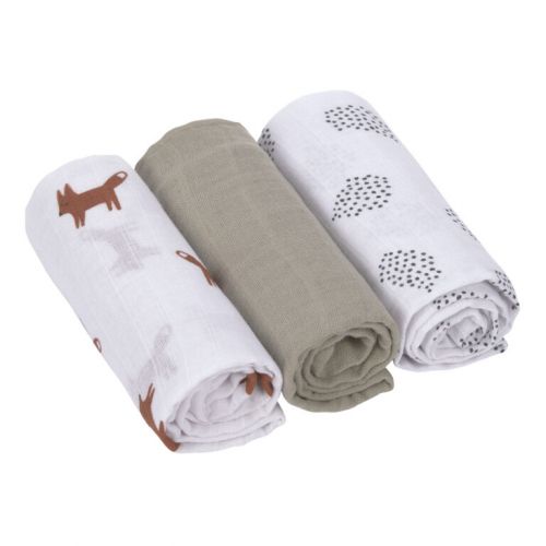 Lassig Swaddle Burp blanket 60x60 Little Forest fox