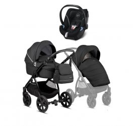 Kočárek Noordi Fjordi 2022 Black + autosedačka Cybex Aton 5