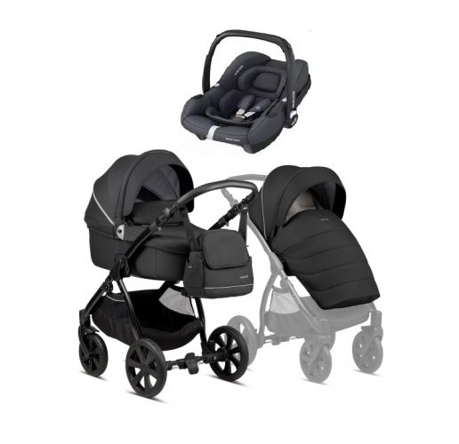 Kočárek Noordi Fjordi 2022 Black + autosedačka Maxi-Cosi CabrioFix i-Size