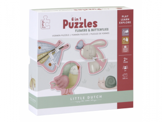 Little Dutch Puzzle 6v1 Květiny a motýli