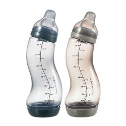Difrax Sada modré a stříbrné kojenecké S-lahvičky antikolik 250ml