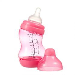 Difrax Kojenecká S-lahvička široká antikolik Růžová 200 ml