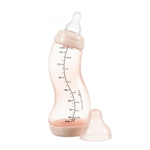 Difrax Kojenecká S-lahvička antikolik Růžová 250ml