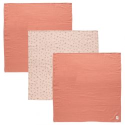 Bebe-Jou Mušelínová plenka 70x70 cm set 3ks Fabulous Wish Pink