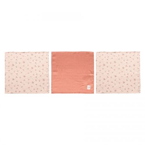 Bebe-Jou Mušelínová žínka na obličej 3ks Fabulous Wish Pink