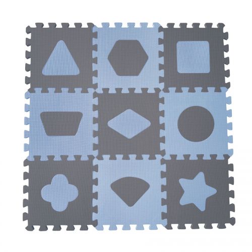 BabyDan Pěnová hrací podložka puzzle Geometrické tvary, Blue 90x90 cm