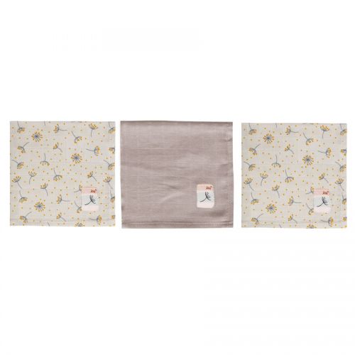 Bebe-Jou Mušelínová žínka na obličej 3ks Fabulous Wish Grey