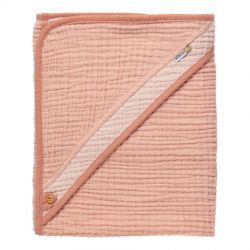 Bebe-Jou Mušelínový ručník s kapucí Pure Cotton Pink