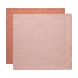 Bebe-Jou Mušelínová plenka Pure Cotton Pink 2ks 70x70cm