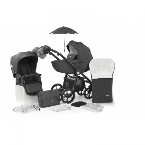 Kočárek Babystyle Prestige3 Active (black/ brown) 8v1 Nimbus Charcoal 2022