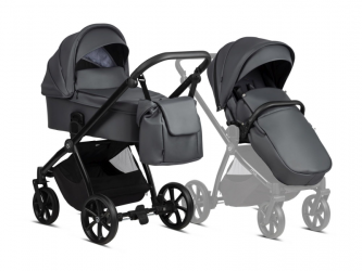 Kočárek Tutis Mio 2v1 Leather Dark Grey