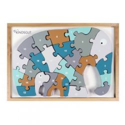 KINDSGUT Dřevěné puzzle s čísly Slon